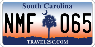 SC license plate NMF065