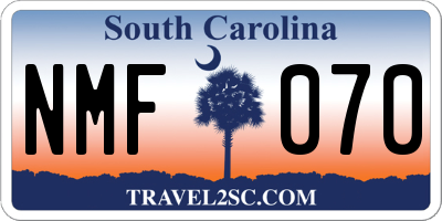 SC license plate NMF070