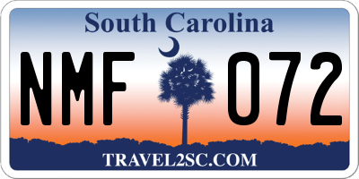 SC license plate NMF072