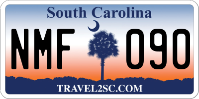 SC license plate NMF090