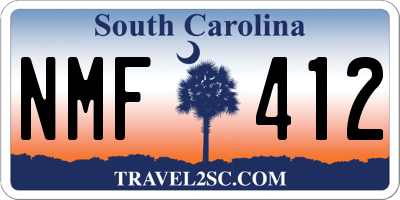 SC license plate NMF412