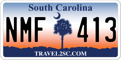SC license plate NMF413