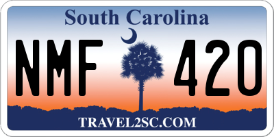 SC license plate NMF420