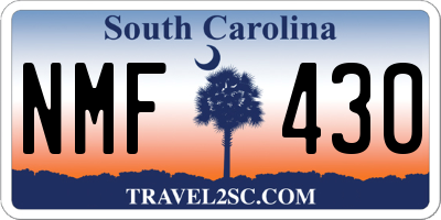 SC license plate NMF430