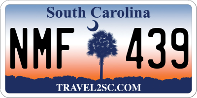 SC license plate NMF439
