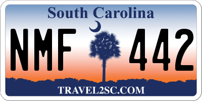 SC license plate NMF442