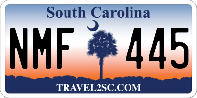 SC license plate NMF445