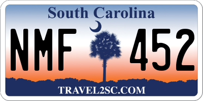 SC license plate NMF452