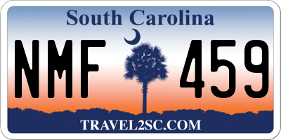 SC license plate NMF459