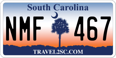SC license plate NMF467