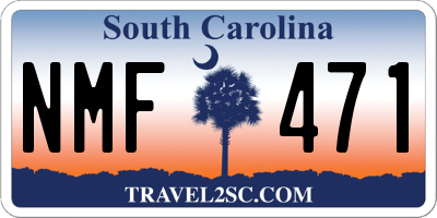 SC license plate NMF471