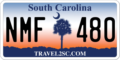 SC license plate NMF480