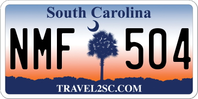 SC license plate NMF504