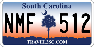SC license plate NMF512