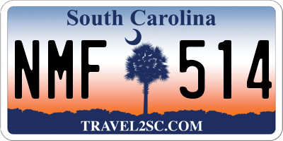 SC license plate NMF514