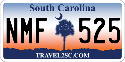 SC license plate NMF525