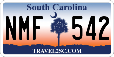 SC license plate NMF542