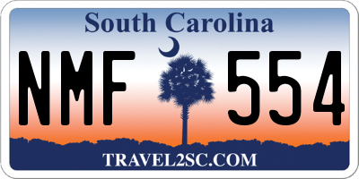 SC license plate NMF554