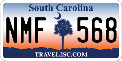 SC license plate NMF568