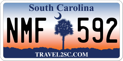 SC license plate NMF592