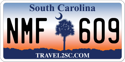 SC license plate NMF609
