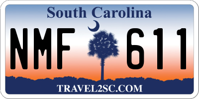 SC license plate NMF611