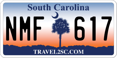 SC license plate NMF617