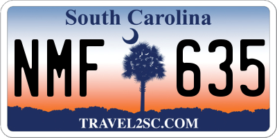 SC license plate NMF635