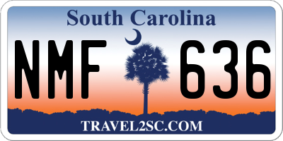 SC license plate NMF636