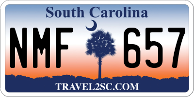 SC license plate NMF657
