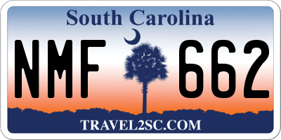SC license plate NMF662