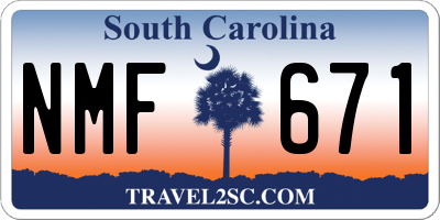 SC license plate NMF671
