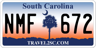 SC license plate NMF672