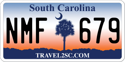 SC license plate NMF679