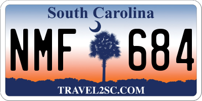 SC license plate NMF684