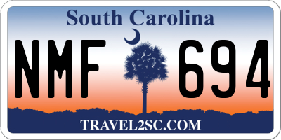SC license plate NMF694
