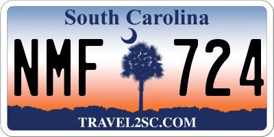 SC license plate NMF724