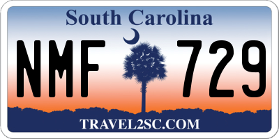 SC license plate NMF729