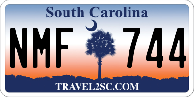SC license plate NMF744