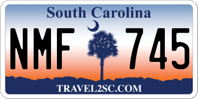 SC license plate NMF745