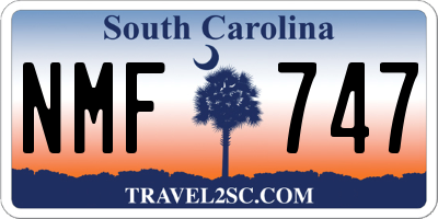 SC license plate NMF747