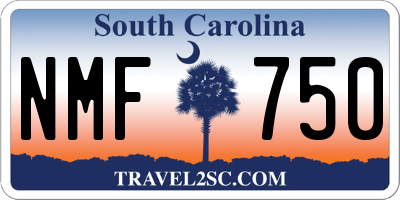 SC license plate NMF750