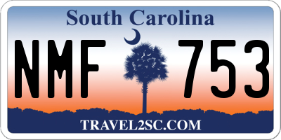 SC license plate NMF753