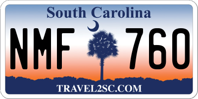 SC license plate NMF760