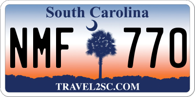 SC license plate NMF770