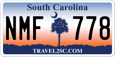 SC license plate NMF778