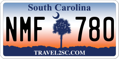 SC license plate NMF780