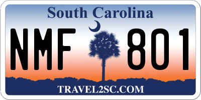 SC license plate NMF801