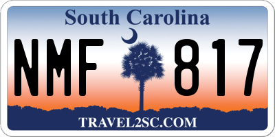 SC license plate NMF817