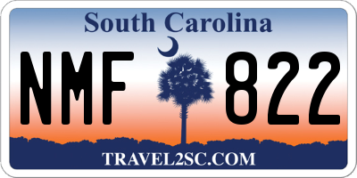 SC license plate NMF822